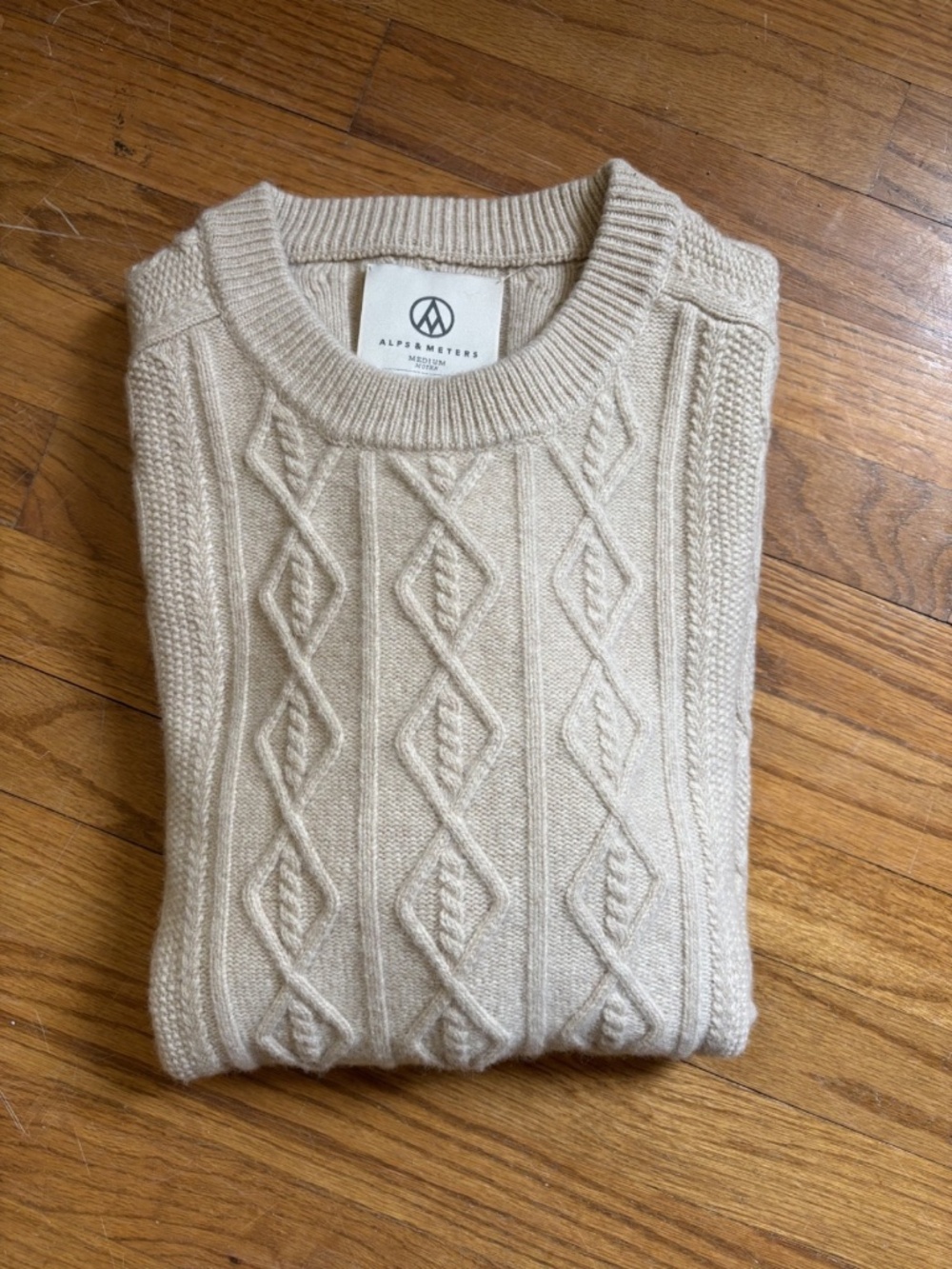 Alps & Meters Cable Knit Sweater Mens NEW
